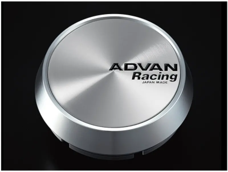 Advan Racing Center Cap 73Mm Full Flat - Platinum Silver W/ Black Letter 1