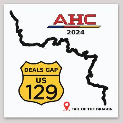 Ahc Garage Tail Of The Dragon Us129 Square Decal Sticker 1