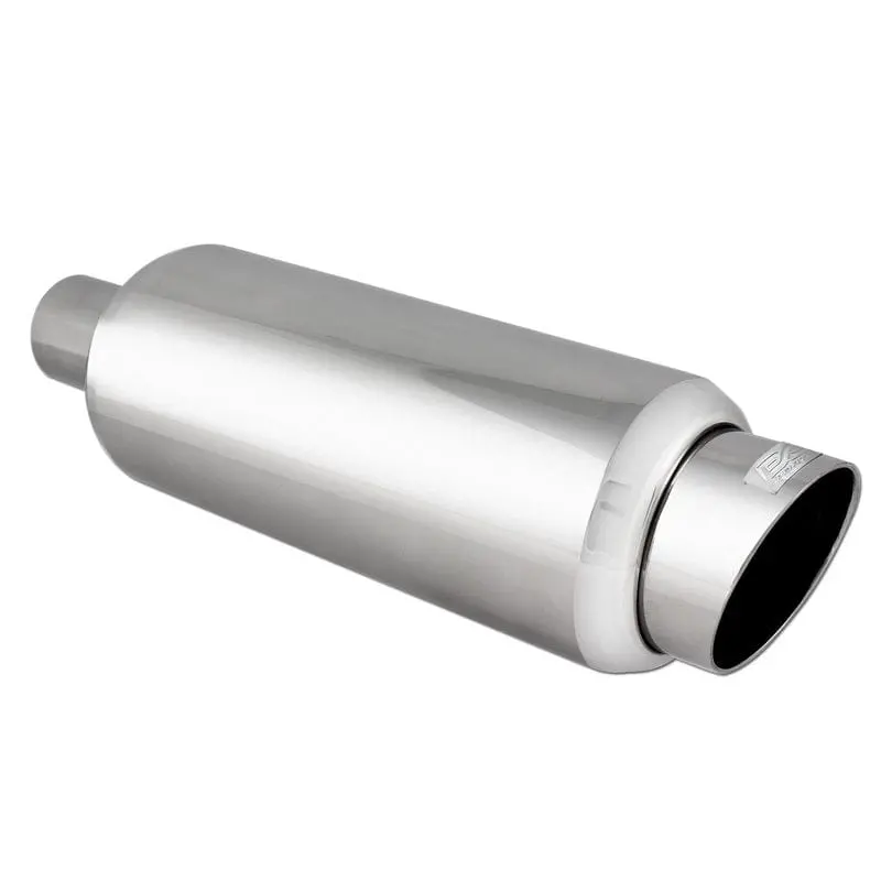 Dc Sports Universal Round Muffler 2.25" Inlet-3.25" 5" Tip Slant Cut 1