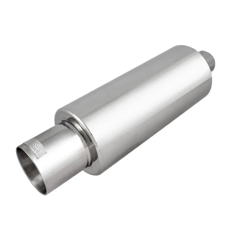 Dc Sports Universal Round Muffler 2.5" Inlet-4" Tip Straight Cut 1