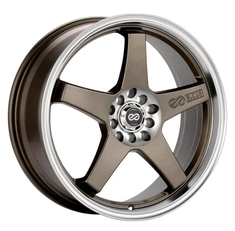 Enkei Ev5 17X7 5X100/114.3 38Mm Offset 72.6 Bolt Diametermatte Bronze W/ Machined Lip Wheel 1