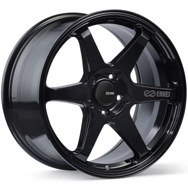 Enkei T6r 18X8 45Mm Offset 5X100 Bolt Pattern 72.6 Bore Gloss Black Wheel 1