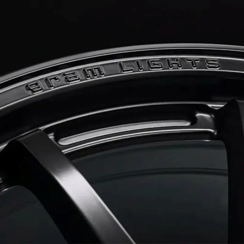 Gram Lights 57Nr Limited Ii 18X8.5 +45 5-100 Semigloss Black Wheel W/ Black Cap/Stickers/Air Valve 1