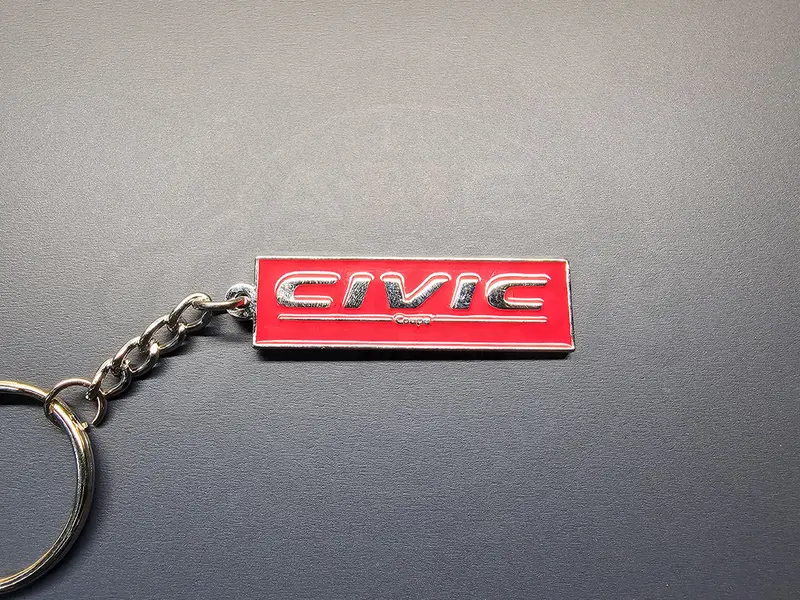 Honda Civic Coupe Metal Keychain 1