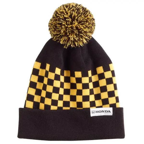 Honda Yellow Black Checkerded Beanie 1