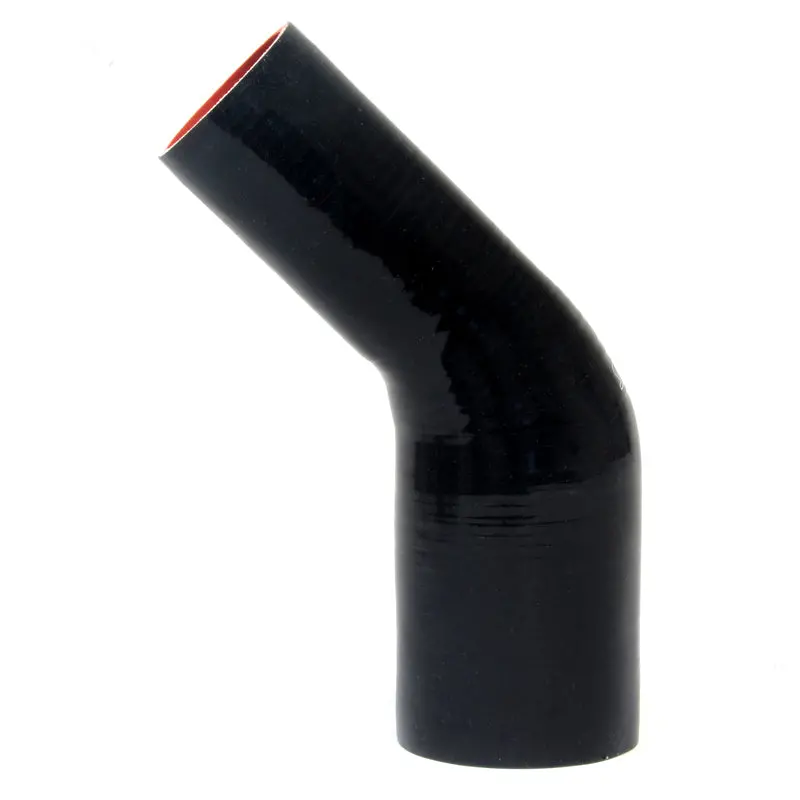 Hps 2" - 2.25" Id High Temp 4-Ply Reinforced Silicone 45 Degree Elbow Reducer Hose Black (51Mm - 57Mm Id) 1