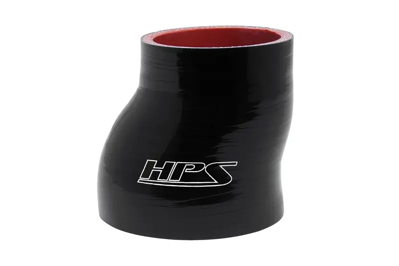 Hps 2.25" - 2.75" Id , 3" Long High Temp 4-Ply Reinforced Silicone Offset Reducer Coupler Hose Black (57Mm - 70Mm Id , 76Mm Length) 1