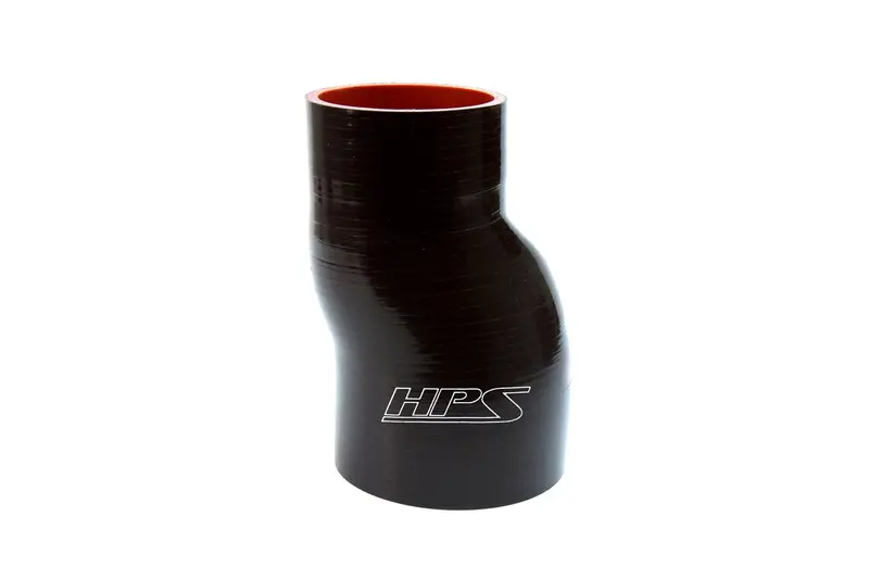 Hps 2.5" - 3" Id , 6" Long High Temp 4-Ply Reinforced Silicone Offset Reducer Coupler Hose Black (63Mm - 76Mm Id , 152Mm Length) 1