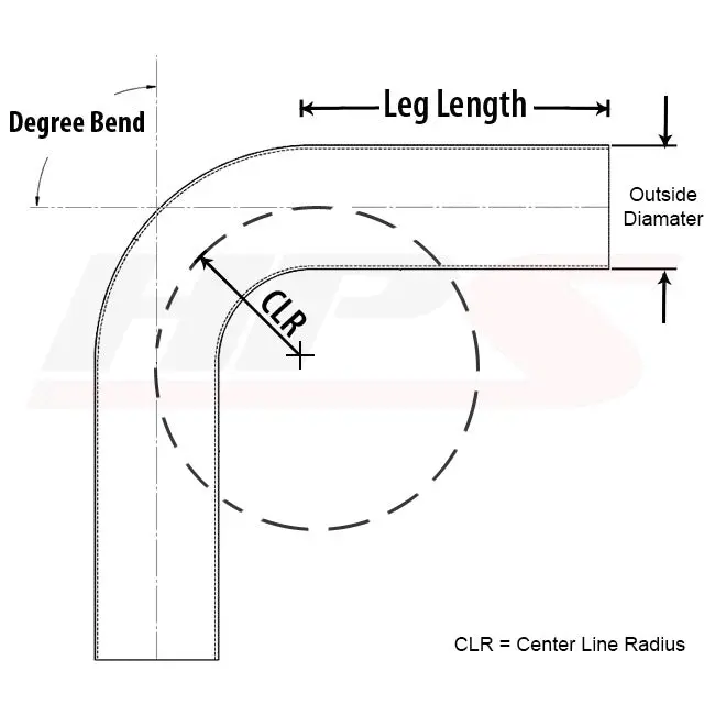 Hps 2" Od 15 Degree Bend 6061 Aluminum Elbow Pipe 16 Gauge W/ 2" Clr 2