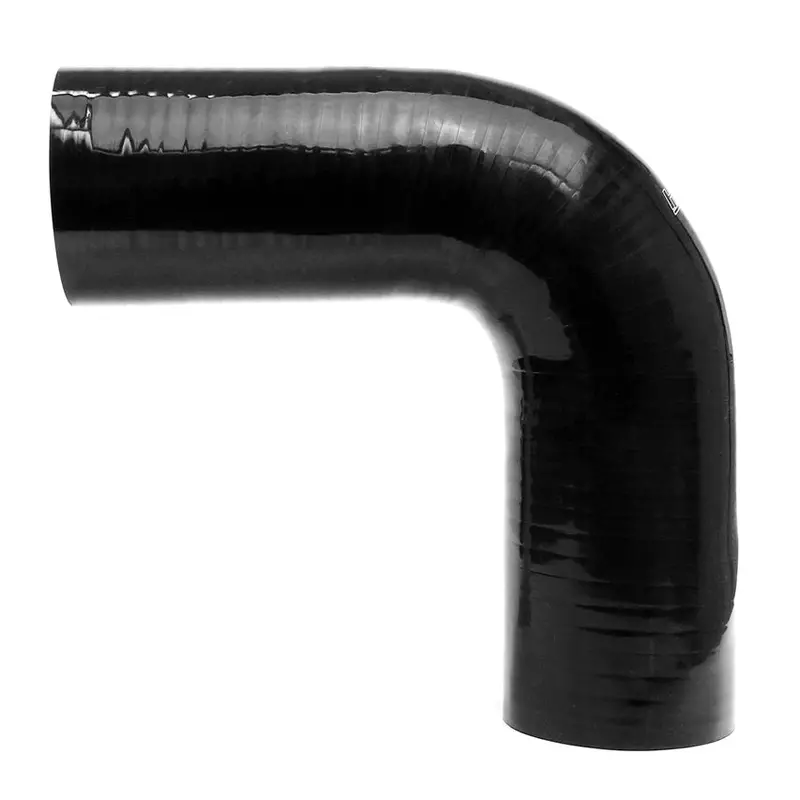 Hps 3/8" Id, 10" Leg, Silicone 90 Degree Elbow Coupler Hose, High Temp 4-Ply Reinforced, Black (9.5Mm Id) 1