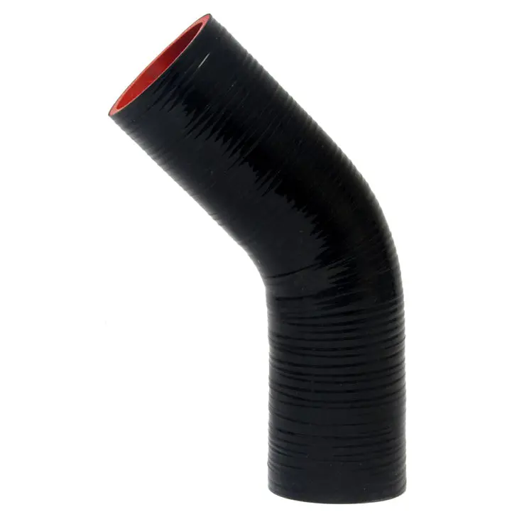 Hps 3/8" Id High Temp 4-Ply Reinforced Silicone 45 Degree Elbow Coupler Hose Black (9.5Mm Id) 1
