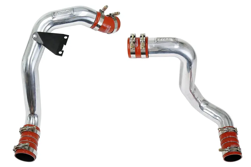 Hps Hot & Cold Side Charge Pipe With Orange Cac Hose Intercooler Boots, Polished, 17-105P 1