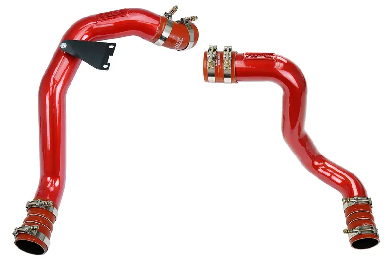 Hps Hot & Cold Side Charge Pipe With Orange Cac Hose Intercooler Boots, Red, 17-105R 1
