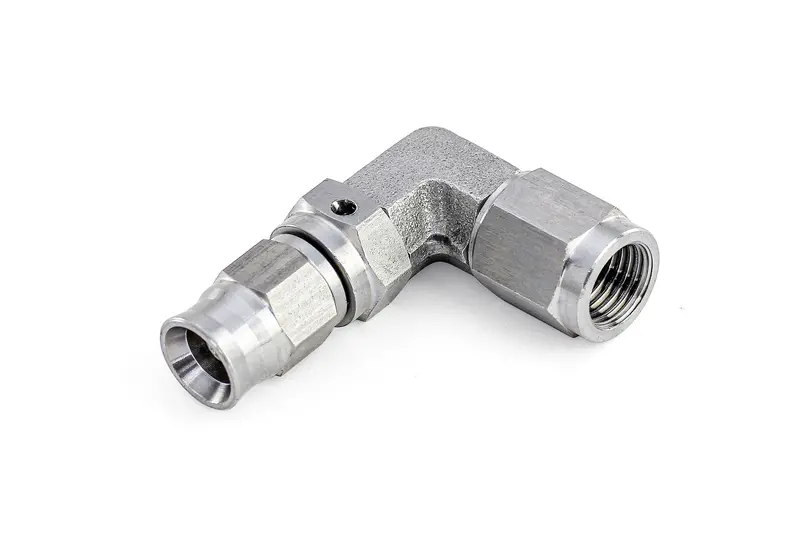 Hps Performance 90 Degree -3 Compression Teflon Hose End To An Female For Ptfe Hose, Stainless Steel 1