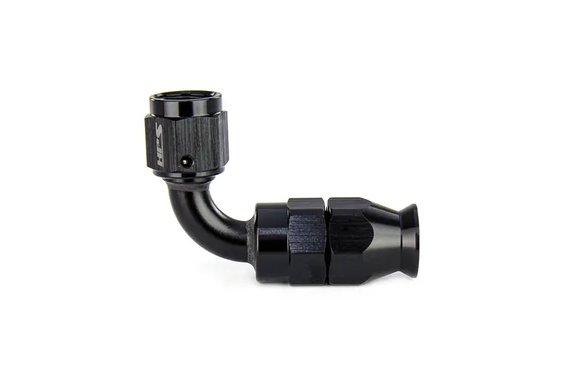Hps Performance 90 Degree -3 Compression Teflon Hose End To An Female For Stainless Steel Reinforced Ptfe Hose, Aluminum, Black 1