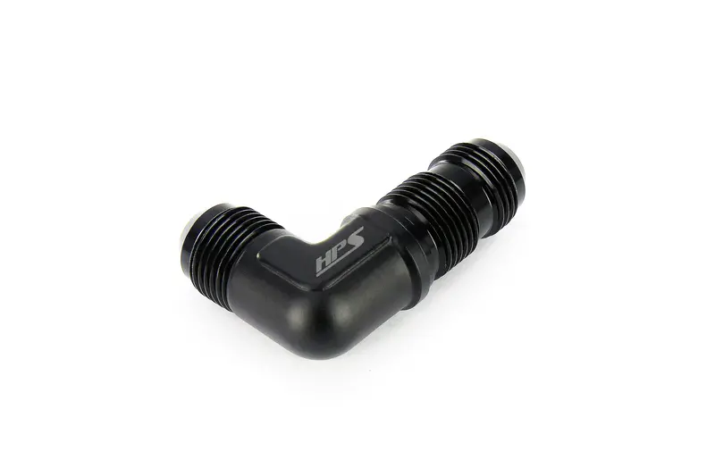 Hps Performance 90 Degree -4 An Male To Male Bulkhead Adapter, Aluminum, Black 1