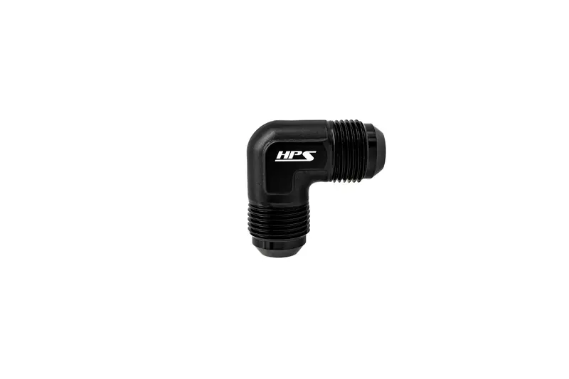 Hps Performance 90 Degree -6 An Male To Male Union Adapter, Aluminum, Black 1
