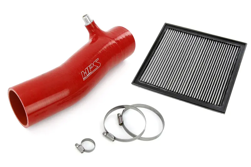 Hps Performance Silicone Air Intake Kit With Drop In Air Filter, Red, 827-723R 1