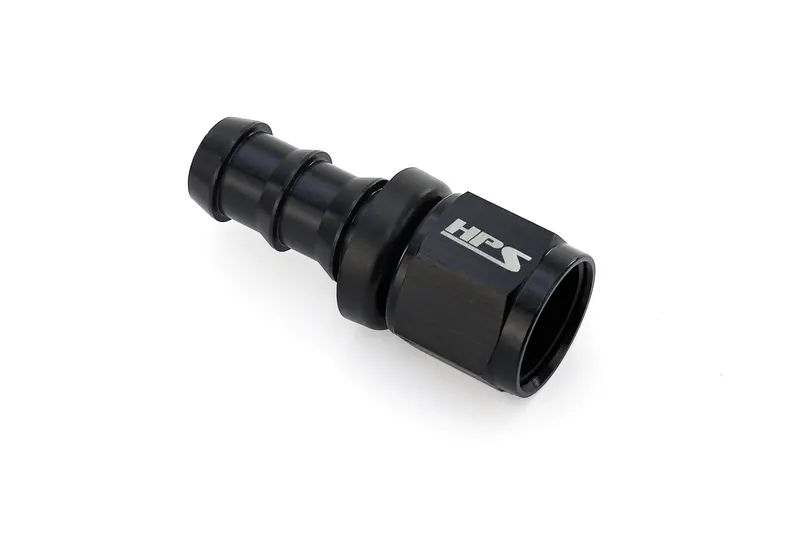 Hps Performance Straight -8 Push-On Hose End To An Female, Aluminum, Black 1