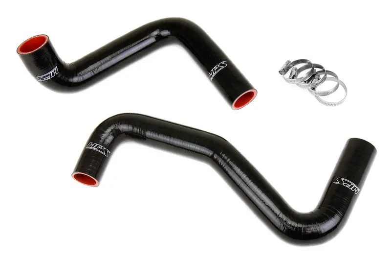Hps Silicone Radiator Hose Kit, Nissan 1989-1998 240Sx With Ls Swap (Ls1 Water Pump, 9 O'clock Thermostat, Sr20det Radiator), Black, 57-1956-Blk 1