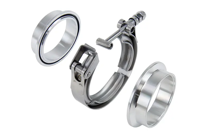 Hps Stainless Steel 4" V Band Clamp Kit, Aluminum Flanges, Nbr O-Ring, Quick Release 1