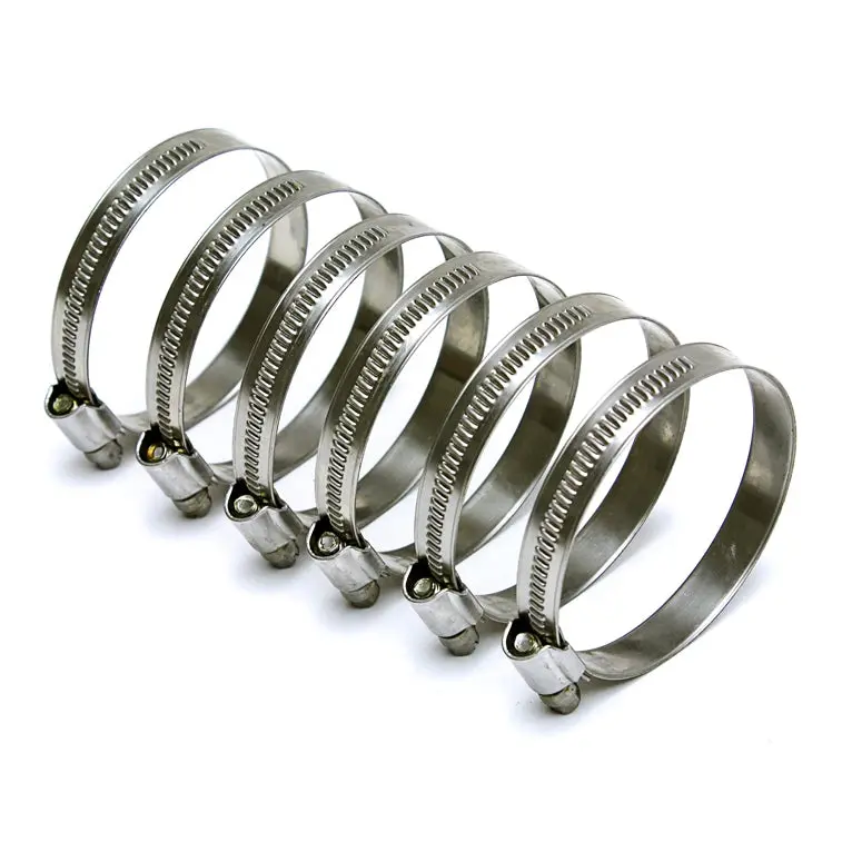 Hps Stainless Steel Embossed Hose Clamps Size 28 6Pc Pack 1-9/16" - 2-1/4" (40Mm-57Mm) 1