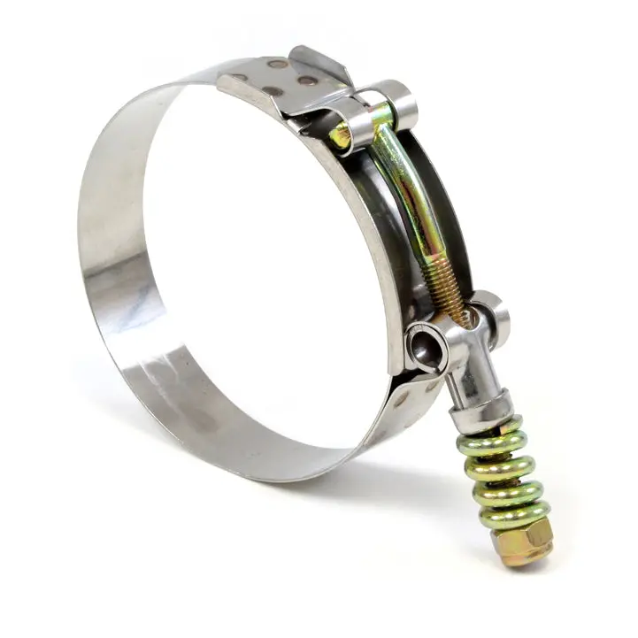 Hps Stainless Steel Spring Loaded T-Bolt Clamp Size 116 For 4.25" Id Hose - Effective Size: 4.5"-4.8" 1
