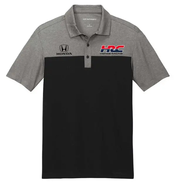 Hrc Honda Racing 2 Tone Polo Black Grey 1