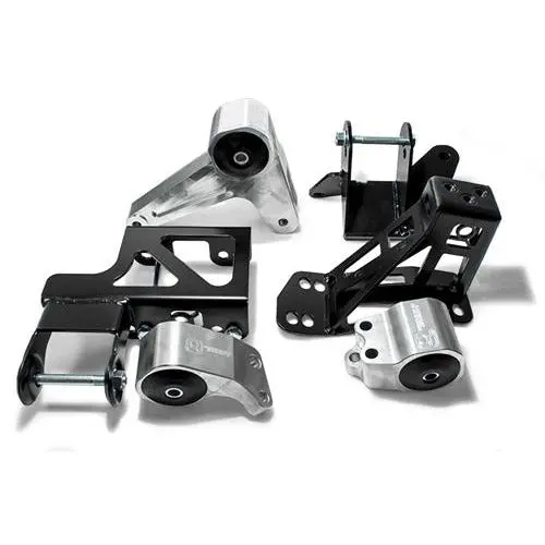 Innovative 92-95 Civic K-Series Silver Aluminum Motor Mounts 75A Bushings (Not K24 Trans) 1