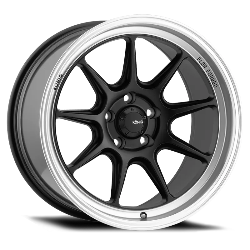 Konig Countergram 18X9.5A 5X114.3 Et35 Matte Black / Matte Machined Lip 1