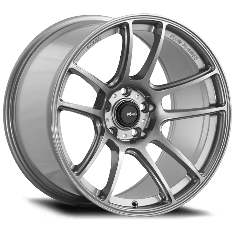 Konig Heliogram 18X8.5 5X114.3 Et42 Titanium Metallic Knurled Bead Flow Formed 1