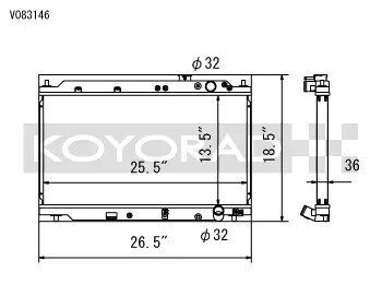 Koyo 94-01 Acura Integra (Mt W/ Showa/Denso Oem) Radiator | V083146 1