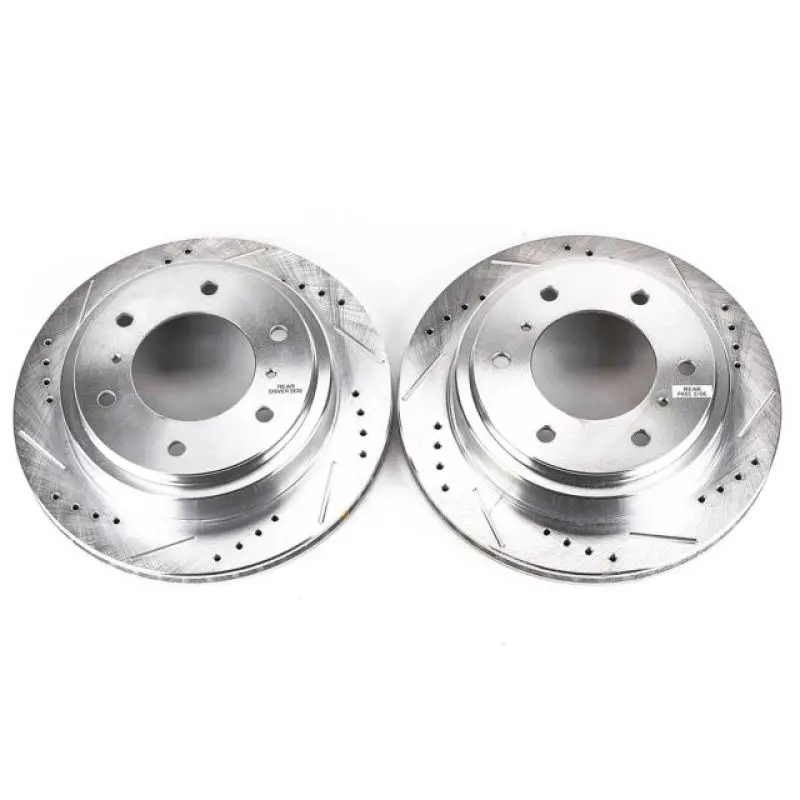 Power Stop 00-06 Mitsubishi Montero Rear Evolution Drilled & Slotted Rotors - Pair 1