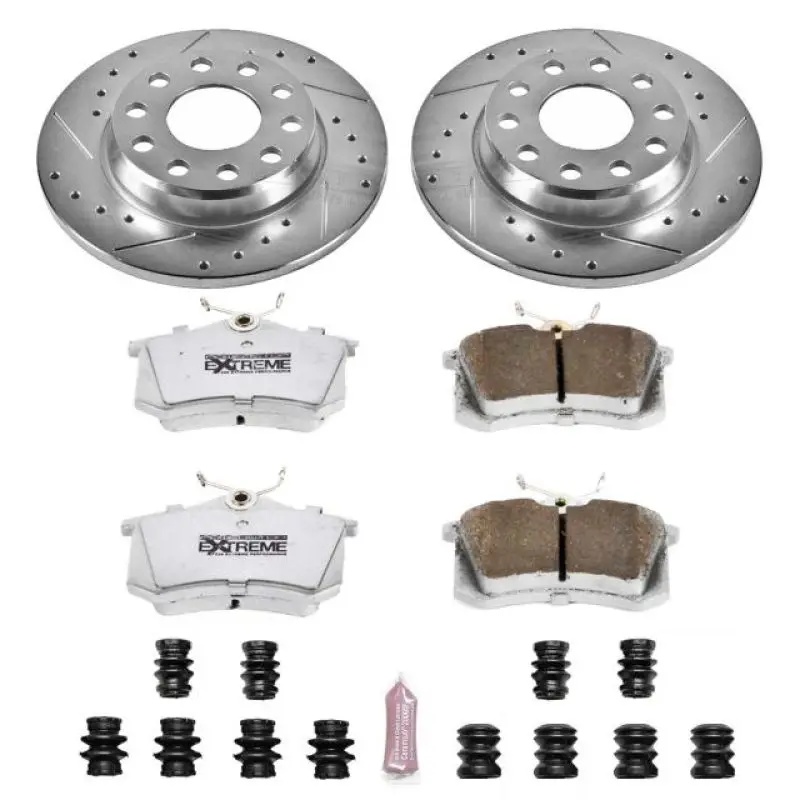 Power Stop 02-05 Audi A4 Rear Z26 Street Warrior Brake Kit 1