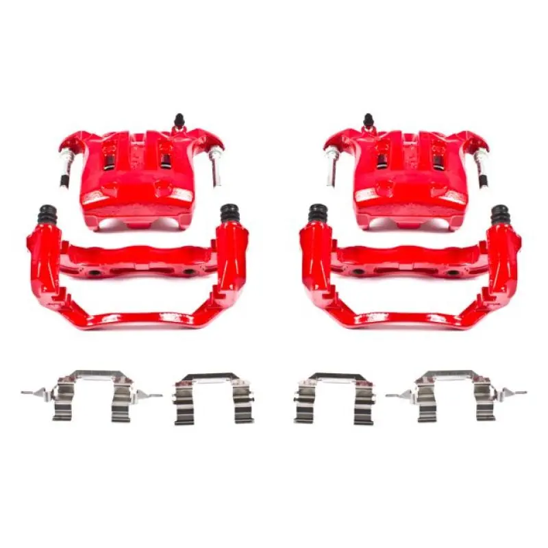 Power Stop 03-04 Infiniti M45 Front Red Calipers W/Brackets - Pair 1