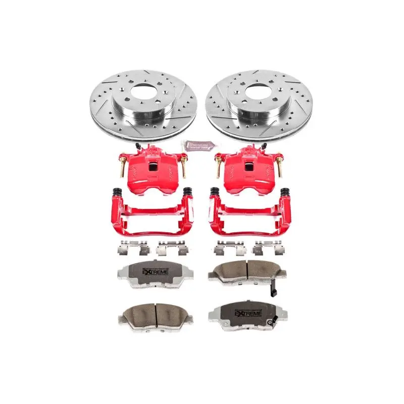 Power Stop 03-05 Honda Civic Front Z26 Street Warrior Brake Kit W/Calipers 1