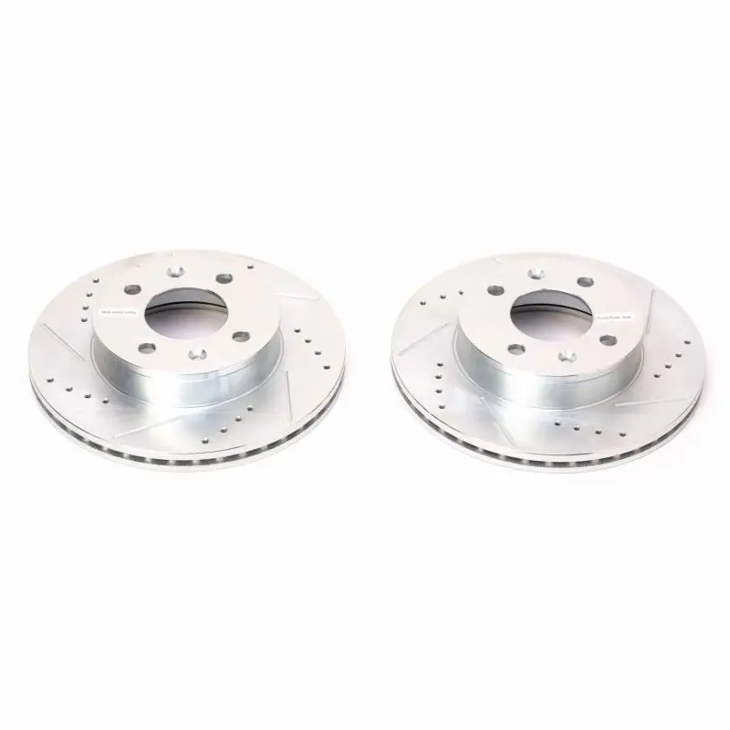 Power Stop 03-05 Hyundai Accent Front Evolution Drilled & Slotted Rotors - Pair 1