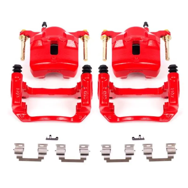 Power Stop 03-08 Pontiac Vibe Front Red Calipers W/Brackets - Pair 1