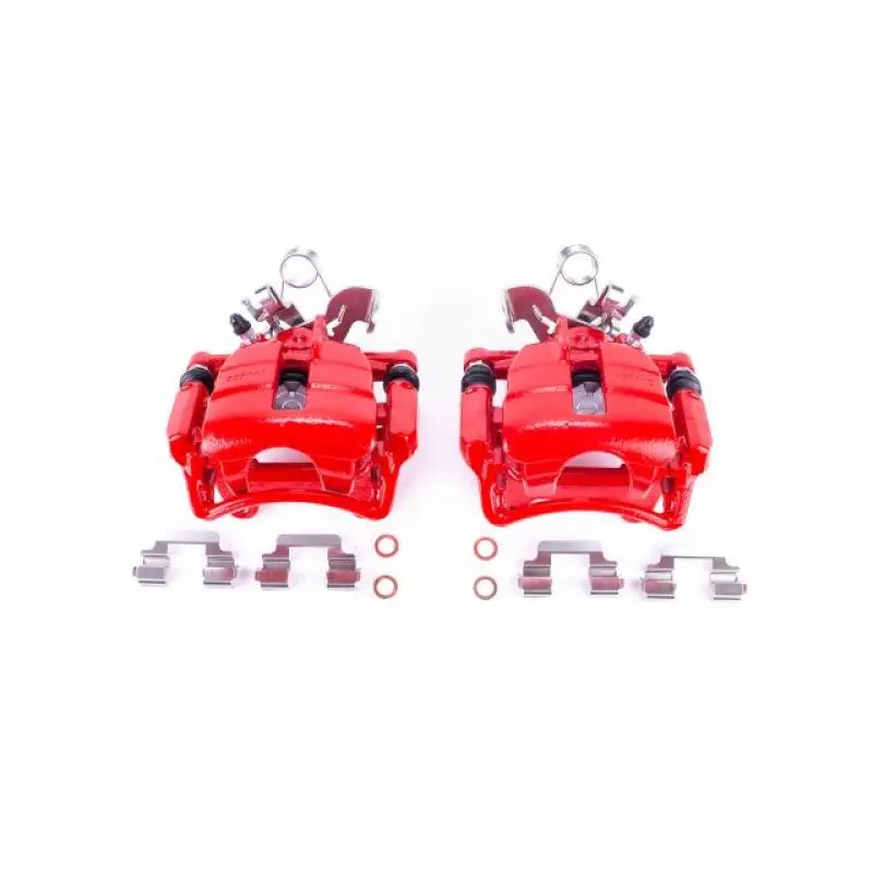 Power Stop 04-09 Audi S4 Rear Red Calipers W/Brackets - Pair 1
