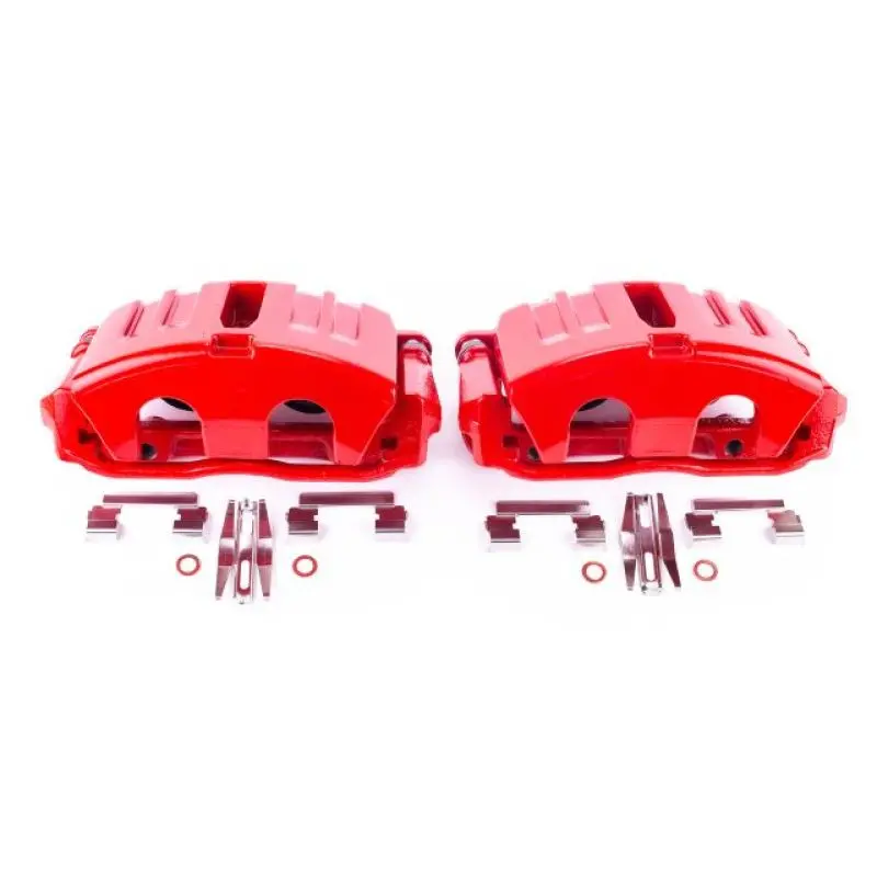 Power Stop 05-13 Chevrolet Corvette Front Red Calipers W/Brackets - Pair 1