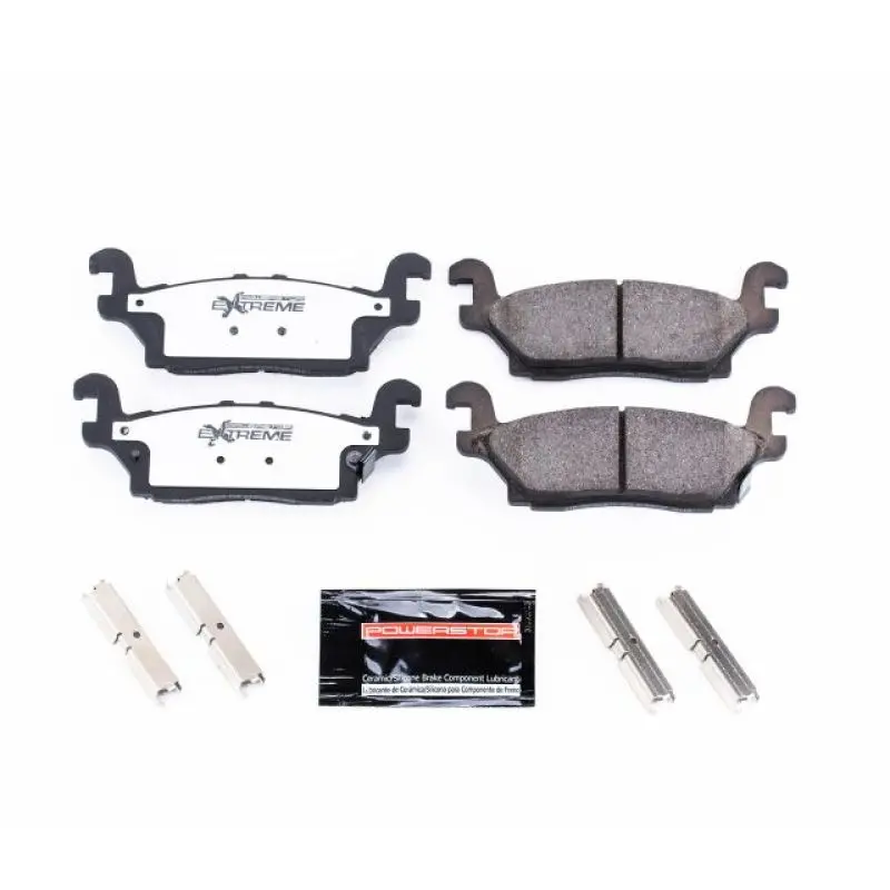 Power Stop 06-10 Hummer H3 Rear Z36 Truck & Tow Brake Pads W/Hardware 1