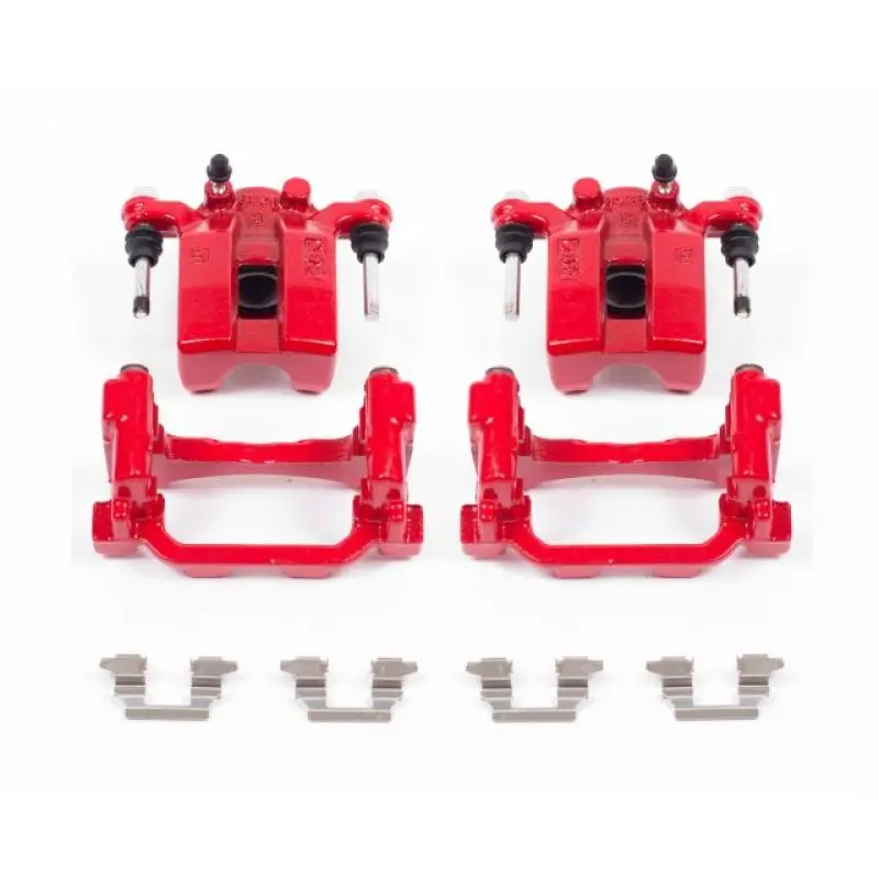 Power Stop 07-08 Infiniti G35 Rear Red Calipers W/Brackets - Pair 1