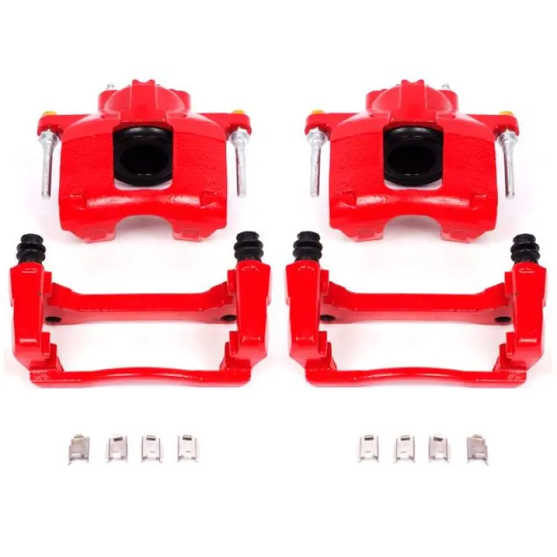 Power Stop 07-18 Jeep Wrangler Jk Front Red Calipers W/Brackets - Pair 1