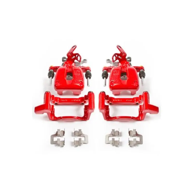 Power Stop 08-09 Audi A3 Rear Red Calipers W/Brackets - Pair 1