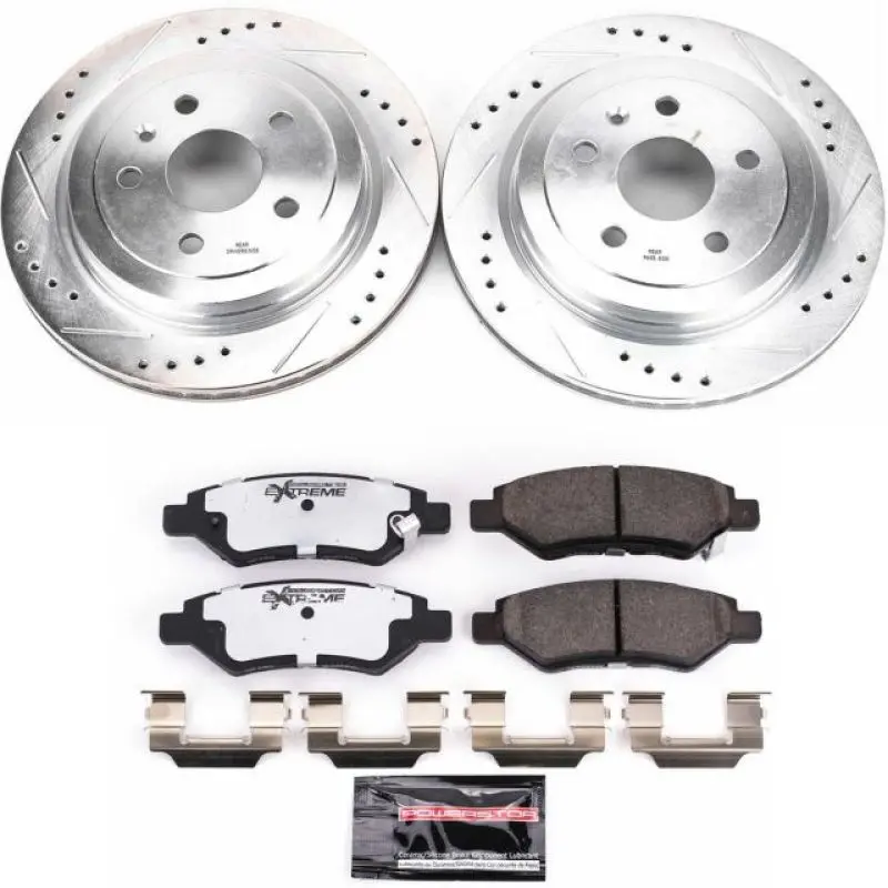 Power Stop 08-14 Cadillac Cts Rear Z26 Street Warrior Brake Kit 1