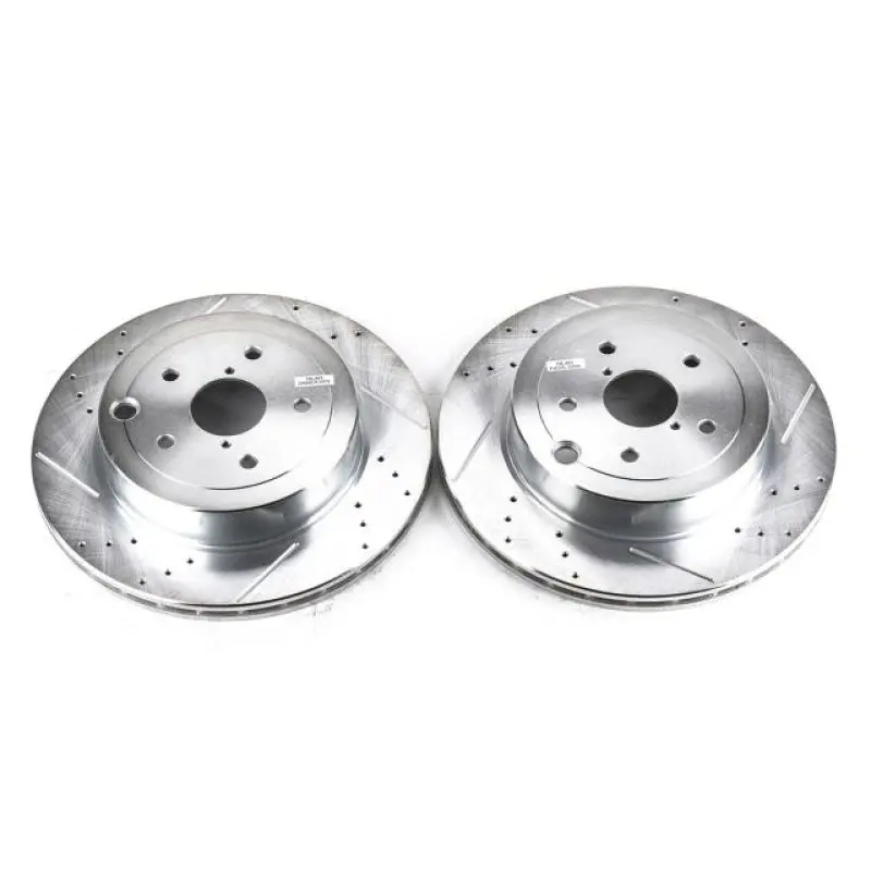 Power Stop 08-14 Subaru Impreza Rear Evolution Drilled & Slotted Rotors - Pair 1