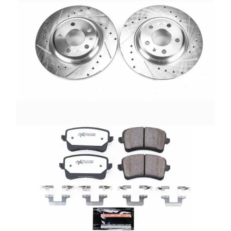 Power Stop 09-16 Audi A4 Rear Z26 Street Warrior Brake Kit 1