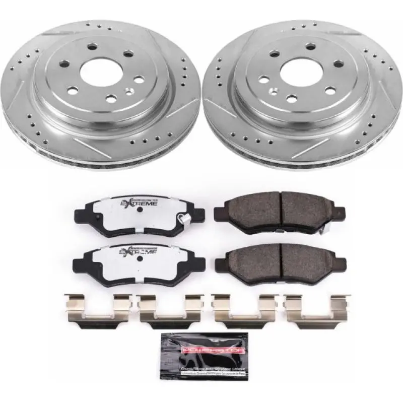 Power Stop 10-16 Cadillac Srx Rear Z26 Street Warrior Brake Kit 1