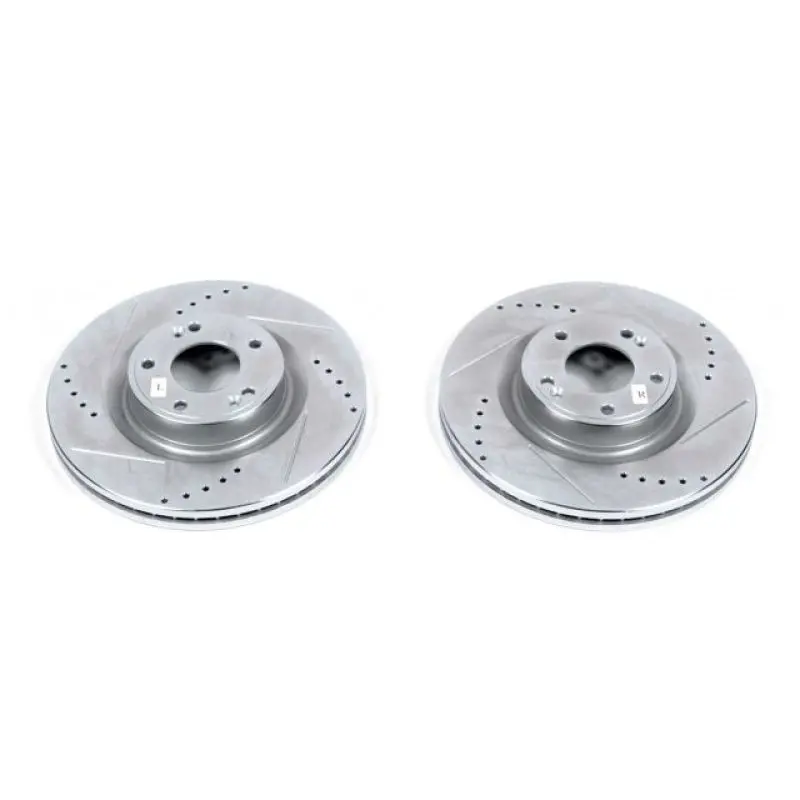 Power Stop 10-16 Hyundai Genesis Coupe Front Evolution Drilled & Slotted Rotors - Pair 1