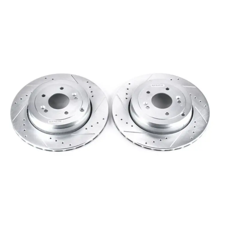 Power Stop 10-16 Hyundai Genesis Coupe Rear Evolution Drilled & Slotted Rotors - Pair 1